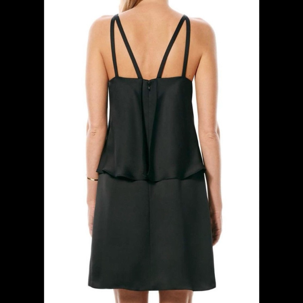 Laundry By Shelli Segal Elegant Black Satin Popover Halter Dress Womens Size 2